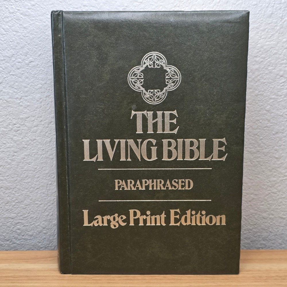 The Living Bible Paraphrased Large Print 1st Edition Green Hardcover Tyndale